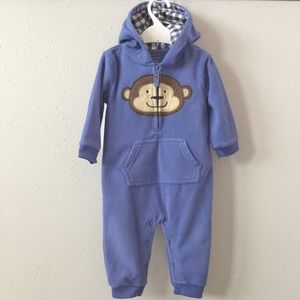 Blue Hooded Monkey Romper